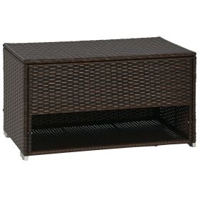 Outsunny Outdoor Deck Box & Shoe Storage, PE Rattan Wicker Towel Rack with Liner for Indoor, Outdoor, Patio Furniture Cushions, Pool, Garden Tool Outsunny Outdoor Deck Box & Shoe Storage, PE Rattan Wicker Towel Rack with Liner for Indoor, Outdoor, Patio Furniture Cushions, Pool, Garden Tool